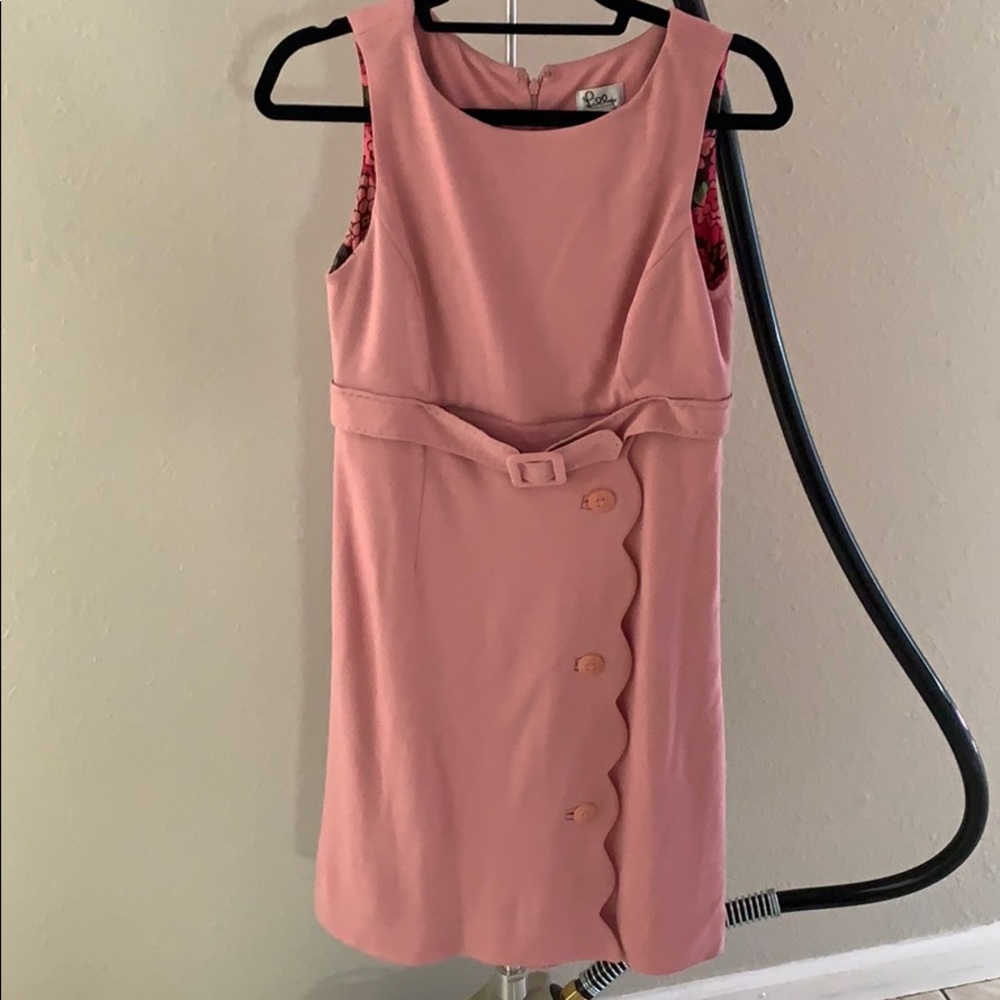 Lilly Pulitzer wool Pink dress white label vintage Barbie